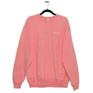 Sporty & Rich 100% Cotton Pink Crewneck Sweatshirt Size Large Made in USA